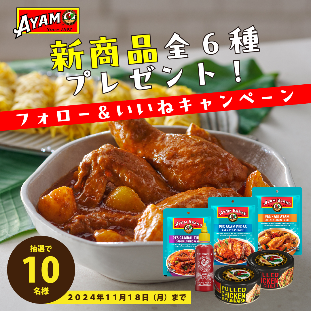 エスニック食材「アヤム」新商品の詰め合わせが10名さまに当たる  